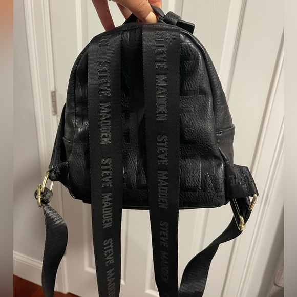 Steve Madden Black Mini Backpack with gold zipper - Picture 4 of 4